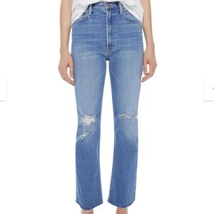 MOTHER High Wasted Rider Ankle Fray Jeans in Party Like a Pirate